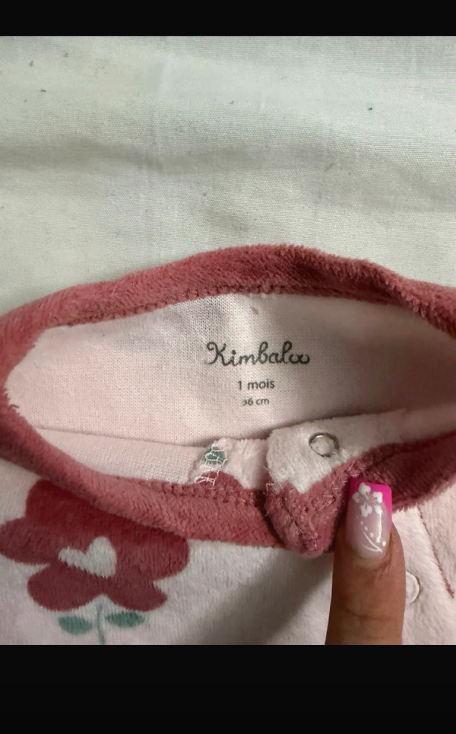 Lot of 3 baby pajamas 1 month / 56 cm - super soft velvet🐼🌸 – photo 5